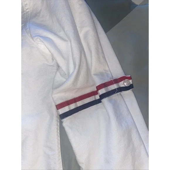Thom Browne New York Shirt Mens Button Up Oxford White Striped Red Blue Size 0 - Picture 4 of 6